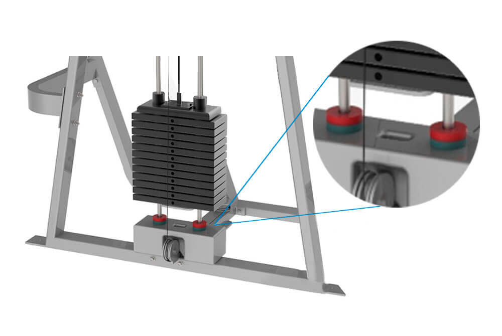 MPR Sylomer acoustic washers for gym weight stack impact isolation