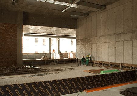e.tv broadcasting studio floating floor installation