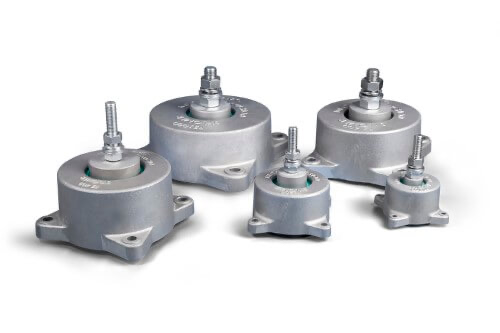 FZ Sylomer anti-vibration mounts with dual-component steel housing